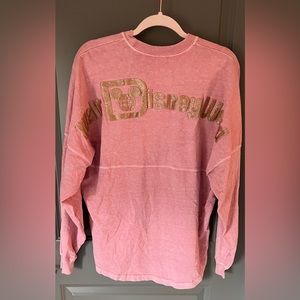 Disneyland Rose Gold Glitter Spirit Jersey Size Medium Long Sleeve